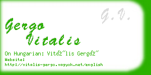 gergo vitalis business card